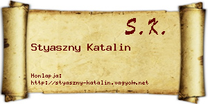 Styaszny Katalin névjegykártya