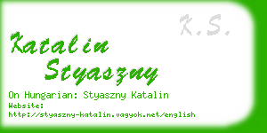 katalin styaszny business card